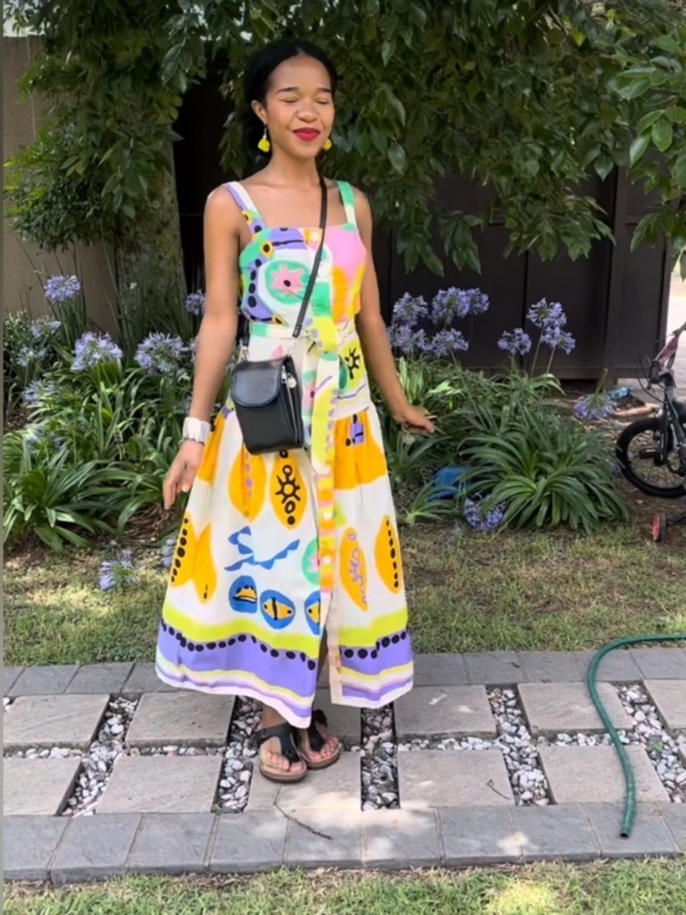 Zara Printed Colourful Button Front Midi Dress L - Picture 11 of 15